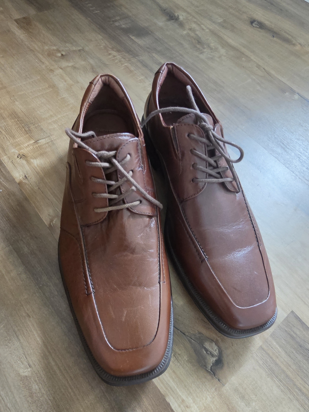 Johnston Murphy  Men's Brown Leather Lace-Up Dress Shoes